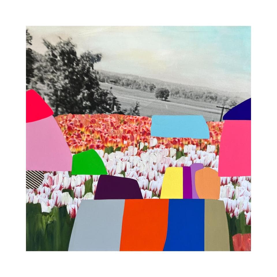 Emily Filler, Field of Tulips, on display at Nester Finn Entertainment District