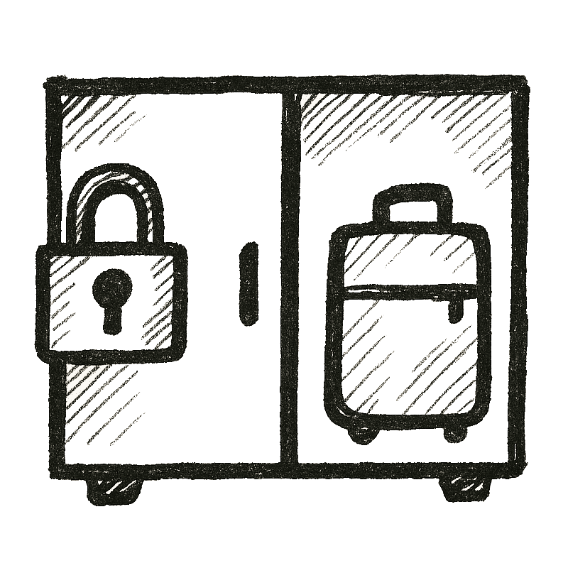 Icon representing luggage storage amenity at Nester Finn Brésoles