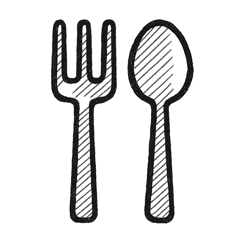 Icon representing stocked kitchen amenity at Nester Finn Brésoles