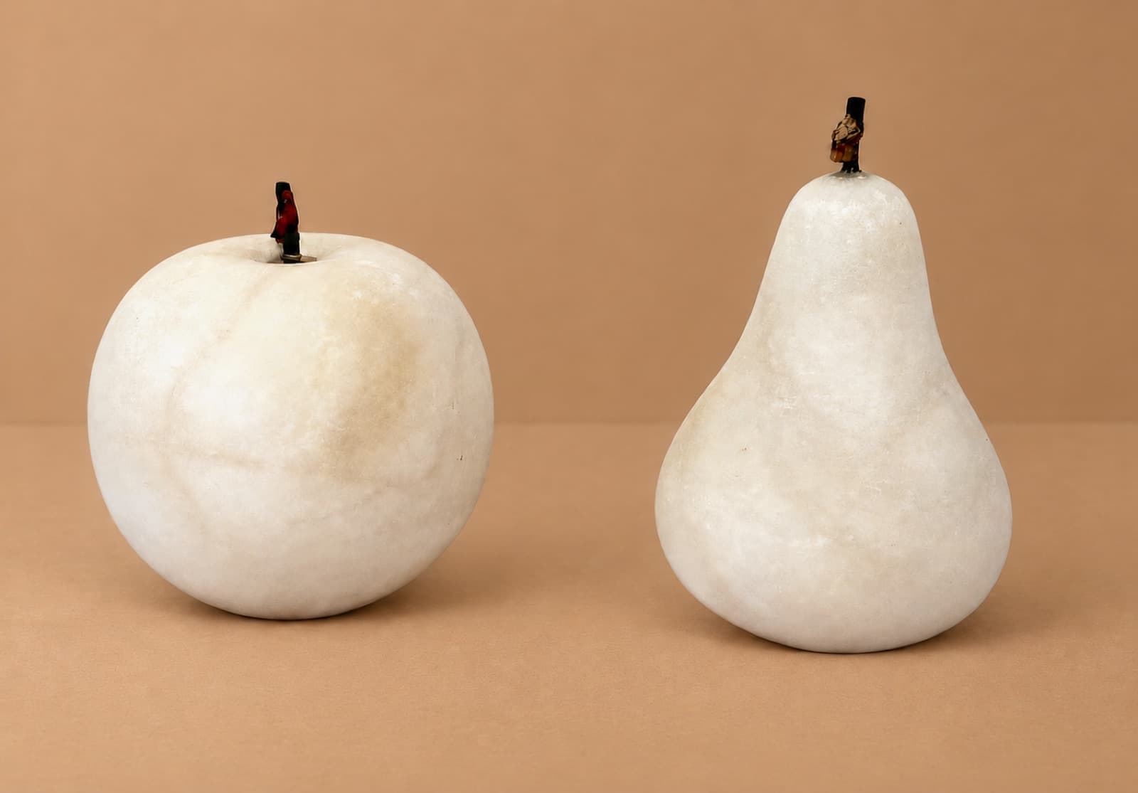 Italian Hand-Carved Alabaster Fruit, 1980s