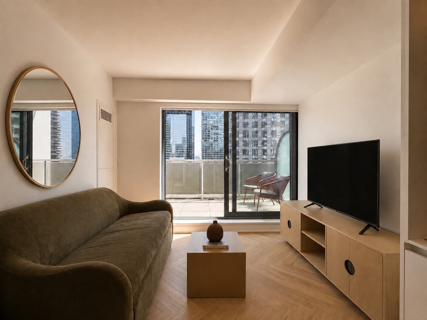 Fully equipped modern kitchen with premium appliances at Nester Finn Downtown Toronto in Montréal