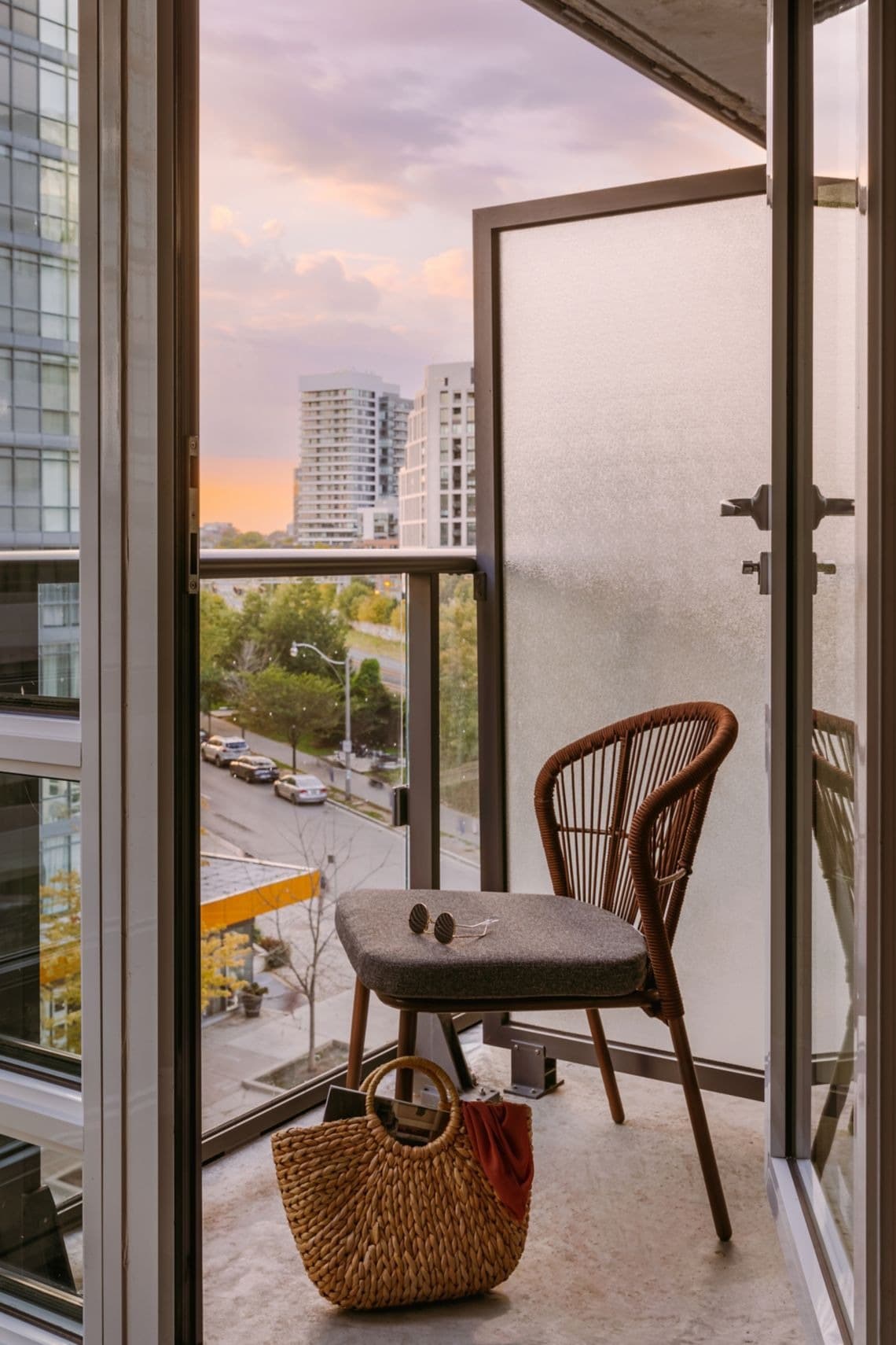 Guest room interior at Nester Finn Liberty Village with contemporary furnishings and city views in Liberty Village, Toronto