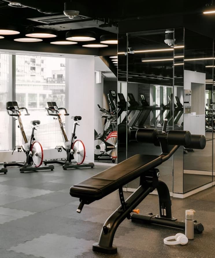 Modern fitness center with state-of-the-art equipment at Nester Finn Liberty Village